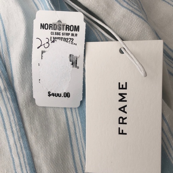 NWT Frame Blue & White Striped Blazer - Picture 6 of 8